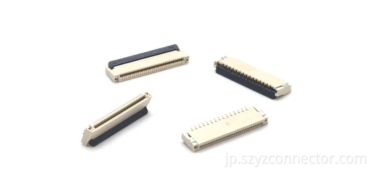 1.0mm fpc コネクタは前方挿入、後方反転 1.0mm fpc connector front insertion and rear flipping